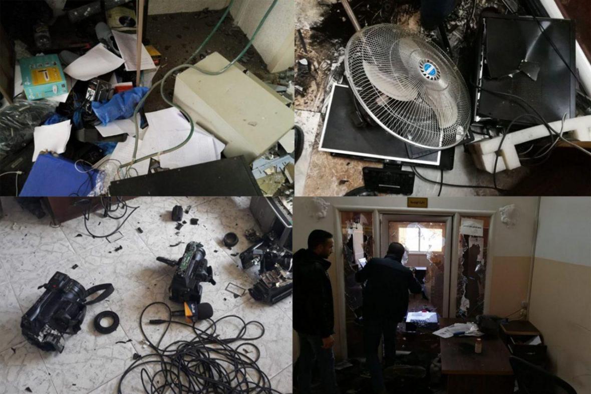 حمله افراد ناشناس به مقر رادیو و تلویزیون غزه